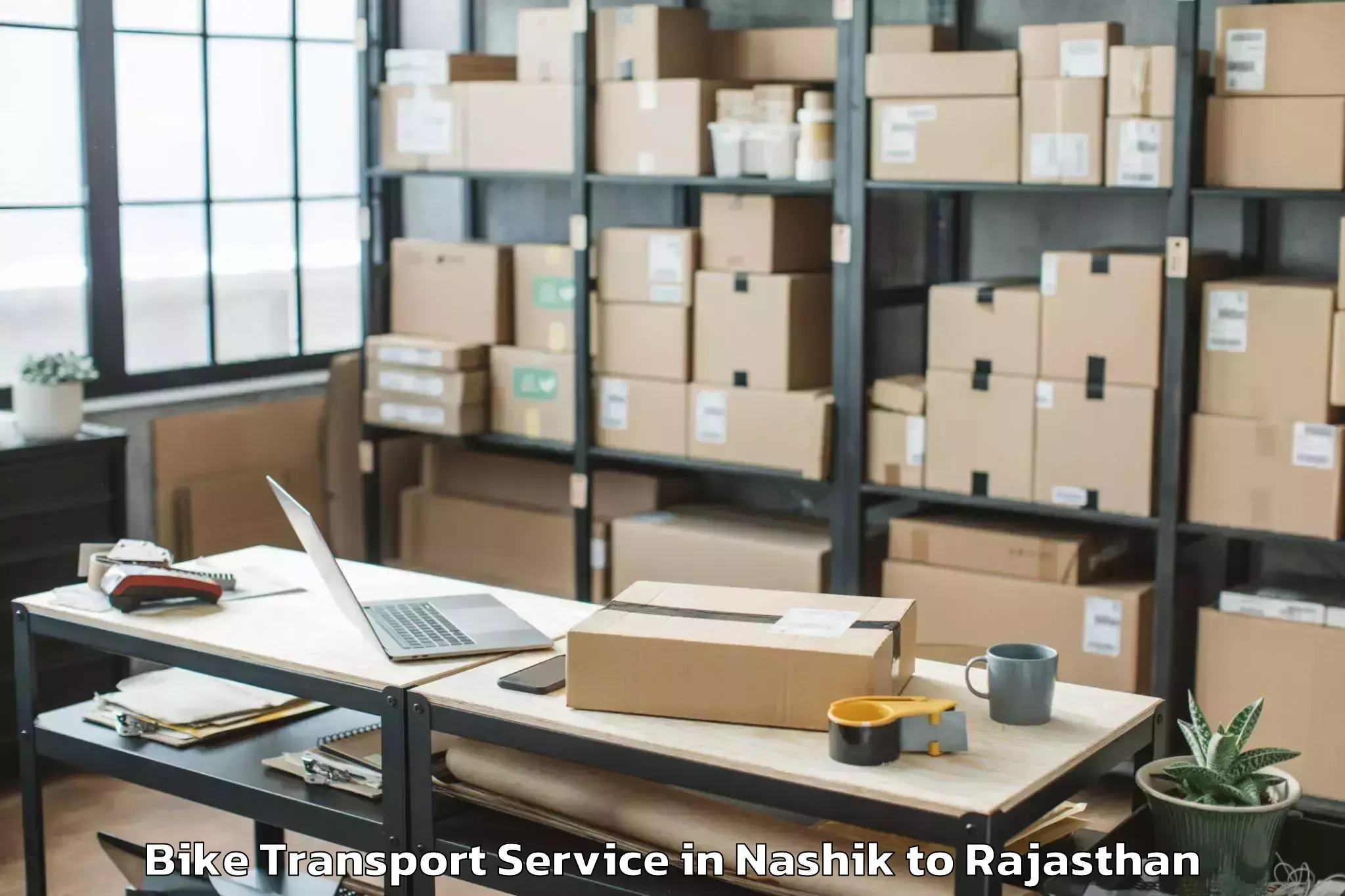 Quality Nashik to Udaipur Airport Udr Bike Transport